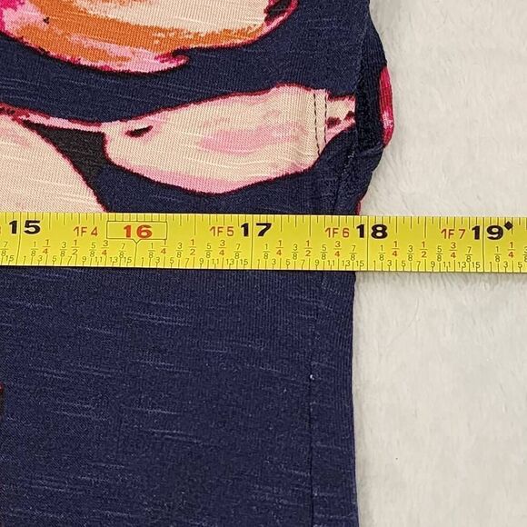 Maurices Womens Blouse size L Shirt Floral Top Short Sleeve - Picture 4 of 8